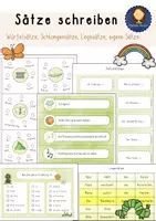 Vorschau - Aufgabenkarten - Sätze schreiben im Frühling - Deckblatt