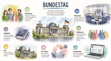 Vorschau - Arbeitsblätter - Arbeitsblätter zum Thema "Bundestag" + Lösung & MP3 + Mindmap + Infografiken - Seite 1