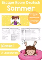 Vorschau - Arbeitsblätter - Materialpaket Escape Room Sommer Mathe + Deutsch - Deckblatt