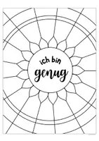Vorschau - Mal- und Bastelvorlagen - Selbstwert stärken: Ausmalbild "Ich bin genug" - Seite 1
