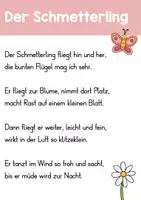 Vorschau - Text - Gedicht zum Thema Schmetterling - Deckblatt