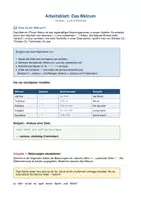 Vorschau - Arbeitsblätter - Das Metrum - Metrik / Versmaß bestimmen - Seite 1