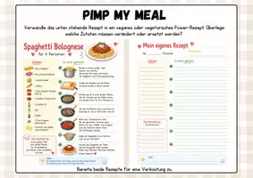 Vorschau - Bildkarten - Rezeptkarten - vegane & vegetarische Alternativrezepte erstellen - Deckblatt
