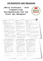 Vorschau - Arbeitsblätter - Emily Dickinson - Ihre eigenwillige Zeichensetzung und die Kraft der Metapher (Lückentext und Übungen) - Deckblatt