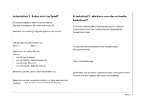 Vorschau - Arbeitsblätter - Planarbeit Erwartungswert - Deckblatt
