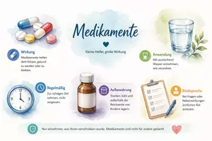 Vorschau - Arbeitsblätter - AB mit Fragen zum Thema "Medikamente" + Lösungsblatt + Mindmap + Infografiken - Seite 2