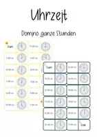 Vorschau - Spiele - Uhr Domino: Ganze Stunden (volle Stunden) - Deckblatt