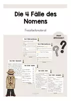 Vorschau - Stationenlernen - Die 4 Fälle des Nomens // Freiarbeitsmaterial - Deckblatt