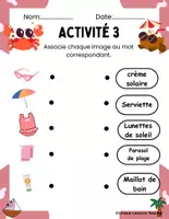 Aperçu - Feuilles d'exercices - 10 fiches d’activités d’été pour la maternelle - Page 3
