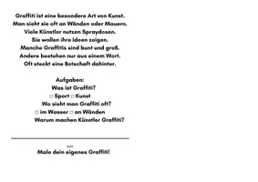 Vorschau - Mal- und Bastelvorlagen - Graffiti Lese- & Ausmalmappe – Lesen & Verstehen Klasse 3–4 - Seite 1