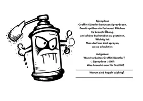 Vorschau - Mal- und Bastelvorlagen - Graffiti Lese- & Ausmalmappe – Lesen & Verstehen Klasse 3–4 - Seite 3