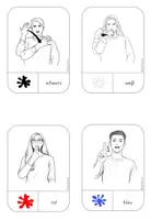 Vorschau - Fördermaterial/Inklusion - Gebärden-Wort-Bild-Karten - Farben - Gebärdensprache - Seite 2