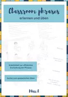 Vorschau - Arbeitsblätter - Classroom Phrases | Arbeitsblatt & Übungsmaterial (Niveau A1–A2) - Deckblatt