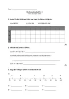 Vorschau - Arbeitsblätter - Klassenarbeit Natürliche Zahlen - differnziert - Deckblatt