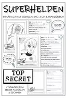 Vorschau - Stundenentwürfe - Superhelden (Deutsch, Englisch, Französisch) - Deckblatt