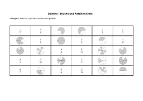 Vorschau - Spiele - Mathe Domino - Anteile (als Bruch, Dezimalzahl, in Prozent, im Kreis) - Seite 2