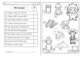 Vorschau - Arbeitsblätter - Buchstabeneinführung Y I Mini Lesespur - Seite 3