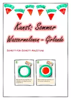 Vorschau - Stationenlernen - Kunst Sommer - Wassermelone - Girlande - Deckblatt
