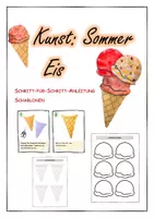 Vorschau - Mal- und Bastelvorlagen - Kunst Sommer - Eis - Deckblatt