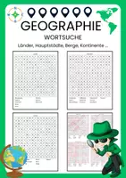 Vorschau - Arbeitsblätter - Rätsel: Wortsuche zum Thema GEOGRAPHIE - Deckblatt