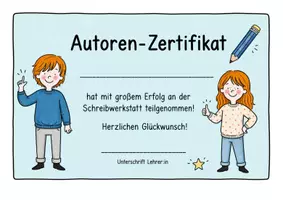 Vorschau - Poster - KOSTENLOS Autoren- Zertifikat – Schreibwerkstatt - Seite 1