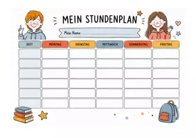 Vorschau - Arbeitsblätter - KOSTENLOS Stundenplan- Vorlagen - Seite 1
