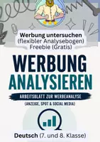 Vorschau - Arbeitsblätter - Werbung analysieren | Deutsch Klasse 7/8 - Deckblatt