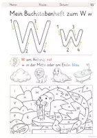 Vorschau - Arbeitsblätter - Anfangsunterricht: Buchstabeneinführung Ww - Buchstabenheft (Klasse 1) - Seite 2
