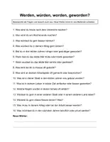 Vorschau - Stundenentwürfe - DAF/DAZ Grammatik A2–B1 – werden, würden, worden, geworden | Arbeitsblätter + Konversation | inkl. Lösungen - Seite 1
