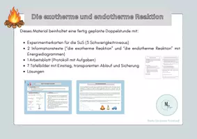 Vorschau - Arbeitsblätter - Schülerexperiment: die exotherme und endotherme Reaktion - Deckblatt
