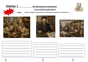Vorschau - Stationenlernen - Die Erfindung des Buchdrucks – Stationenarbeit inkl. Lösungen (Klasse 6/7) - Seite 3