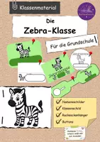 Vorschau - Lehrpläne/Lehrermaterial - Namensschilder Paket Zebra Klassentier / Klassenmaskottchen - Deckblatt