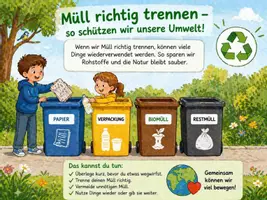 Vorschau - Unterrichtsreihen - Umweltschutz. Lesetexte mit Fragen (Klasse 3/4). Müll, Plastik, Wasser & Strom sparen - Deckblatt