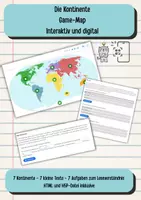 Vorschau - Spiele - Die Kontinente! Digitale Game Map | Leseverständnis 3./4. Klasse - Deckblatt