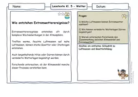Vorschau - Arbeitsblätter - Wetter Klasse 5 | Differenzierte Lesetexte Extremwetter und Klimawandel (mit Lösungen) - Seite 2