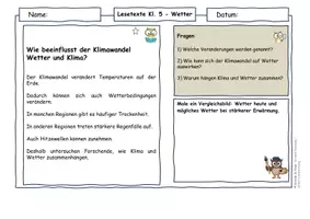 Vorschau - Arbeitsblätter - Wetter Klasse 5 | Differenzierte Lesetexte Extremwetter und Klimawandel (mit Lösungen) - Seite 3