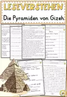 Vorschau - Arbeitsblätter - Die Pyramiden von Gizeh, Lesen und Verstehen Arbeitsblätter mit Lesetext, Fragen - Deckblatt
