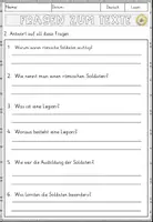 Vorschau - Arbeitsblätter - Die römischen Soldaten, Lesen und Verstehen Arbeitsblätter mit Lesetext, Fragen - Seite 3