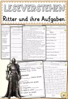 Vorschau - Arbeitsblätter - Ritter und ihre Aufgaben Lesen und Verstehen Arbeitsblätter mit Lesetext, Fragen - Deckblatt