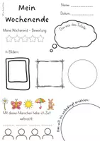 Vorschau - Arbeitsblätter - Wochenende / Schreibanlass Wochenende / Rückblick Wochenende / Schreiben vom Wochenende - Seite 1