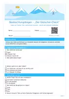 Vorschau - Stundenentwürfe - Beobachtungsbogen zum Video: Der Gletscher-Check - Deckblatt