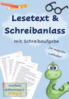 Vorschau - Arbeitsblätter - Lesetext & Schreibanlass: Der magische Luftballon (4-fach differenziert) - Deckblatt