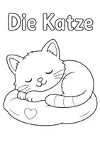 Vorschau - Arbeitsblätter - 🐱 Ausmalbild Katze – süßes Katzenmotiv 🐱 - Deckblatt