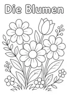 Vorschau - Arbeitsblätter - 🌸 Ausmalbild Blumen – schönes Blumenmotiv 🌸 - Deckblatt