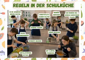 Vorschau - Poster - Hygieneregeln in der Schulküche – Bildmaterial & Poster - Seite 1