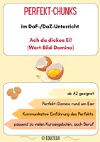 Vorschau - Arbeitsblätter - ge- wie Gestern: Ach du dickes Ei (Domino mit Perfekt) - Deckblatt