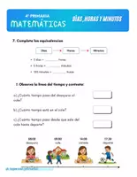 Vista previa - Hojas de trabajo - 4P MATEMATICAS: Medidas del tiempo (4º Primaria) - página 3