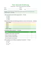 Vorschau - Arbeitsblätter - Test Gesunde Ernährung – Ernährungspyramide & Nährstoffe | 10 Aufgaben | Sachunterricht Klasse 3/4 - Deckblatt