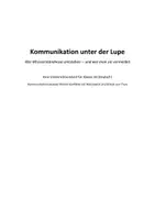 Vorschau - Arbeitsblätter - Kommunikationsanalyse - Watzlawick und Schulz von Thun - Seite 1
