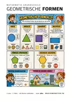 Vorschau - Arbeitsblätter - Geometrische Formen – Übersicht & Arbeitsblatt - Mathe - Grundschule - qlixu - Seite 1